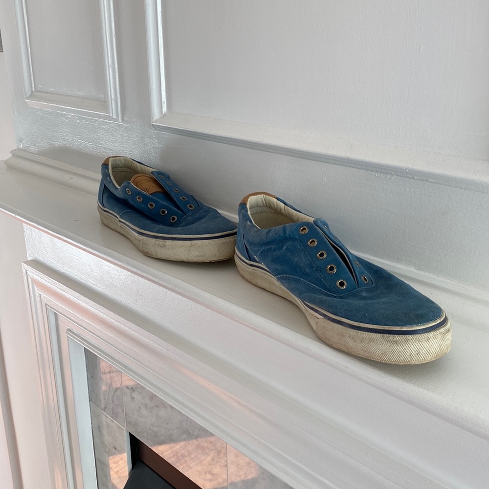 Sperry Mens Striper CVO Sneakers - 11.5 - Blue/White